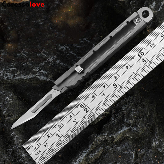 Caressolove Titanium Alloy Utility Knife,Retractable Utility Knife With,Box Cutter For Carton, Cardboard And Box
