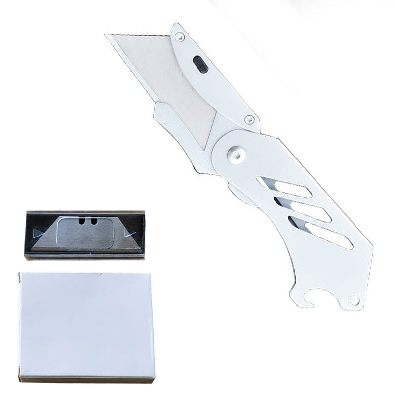 Caressolove 420 Steel Folding Utility Knife Portable Foldable Paper Box Cutter EDC Tools Pocket Knife Heavy Duty Work Knife