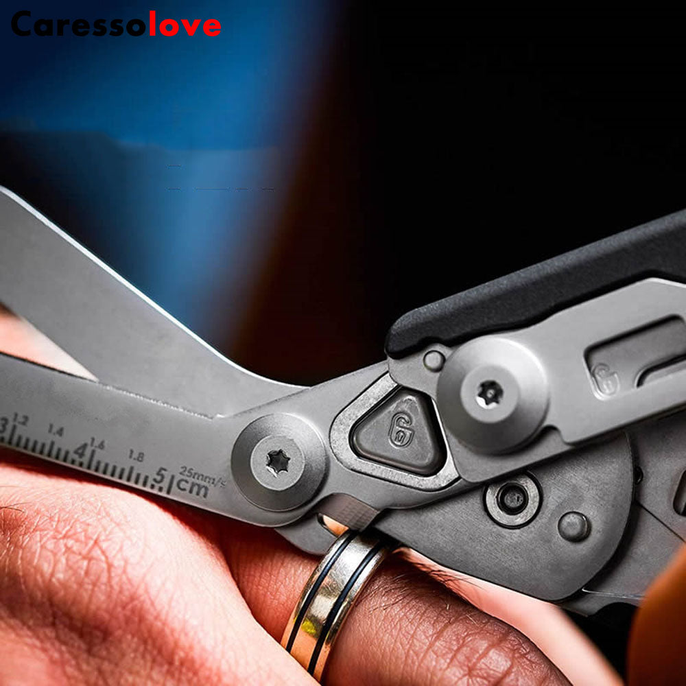 6-in-1 Foldable Emergency Scissors All Purpose Heavy Duty, Stainless Steel Collapsible Multifunction Scissors, With Strap Cutter and Glass Breaker, Outdoor Multitools Fishing Camping Shears Tools