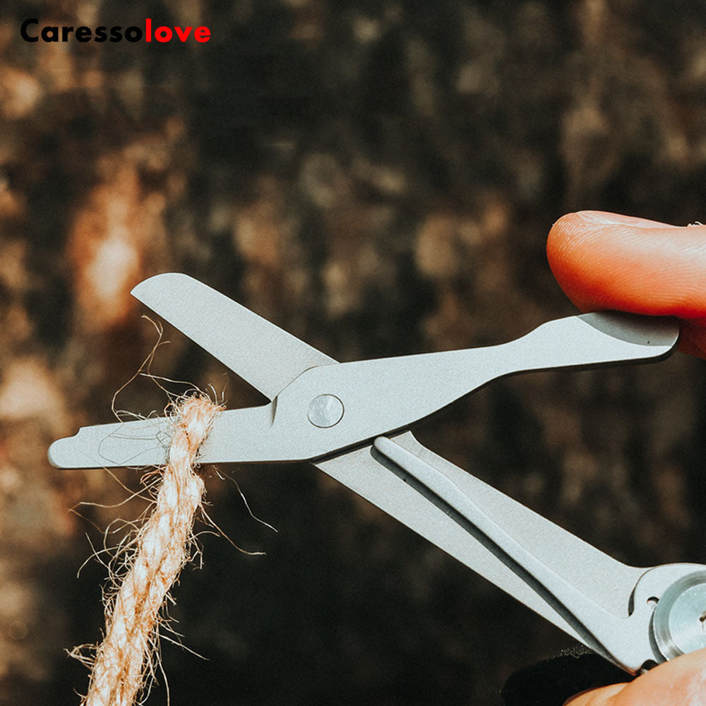 Caressolove 9-in-1 Multitool Pocket Knife With Clip, EDC Multi Tool Folding Knife for Camping Hiking Fishing, Multifunctional Outdoor Knife Saw Scissors Bottle Opener Glass Breaker, Survival Gear for Men