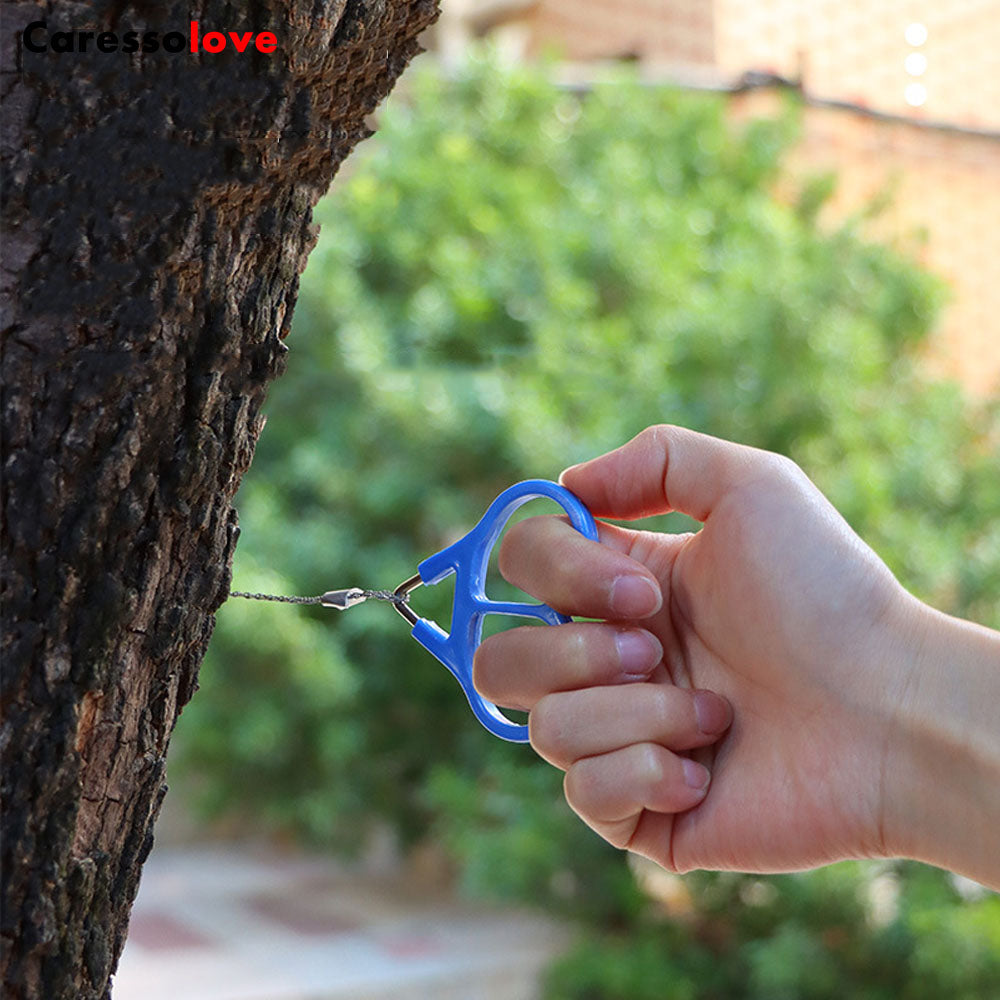 Caressolove - 2 Pack Stainless Steel Wire Saw, 28 inch Emergency Fret Saw, Camping Scroll Saw, Cable Cutting String Bone Rope Saw, Travel Chainsaw for Wood Cutting Hiking