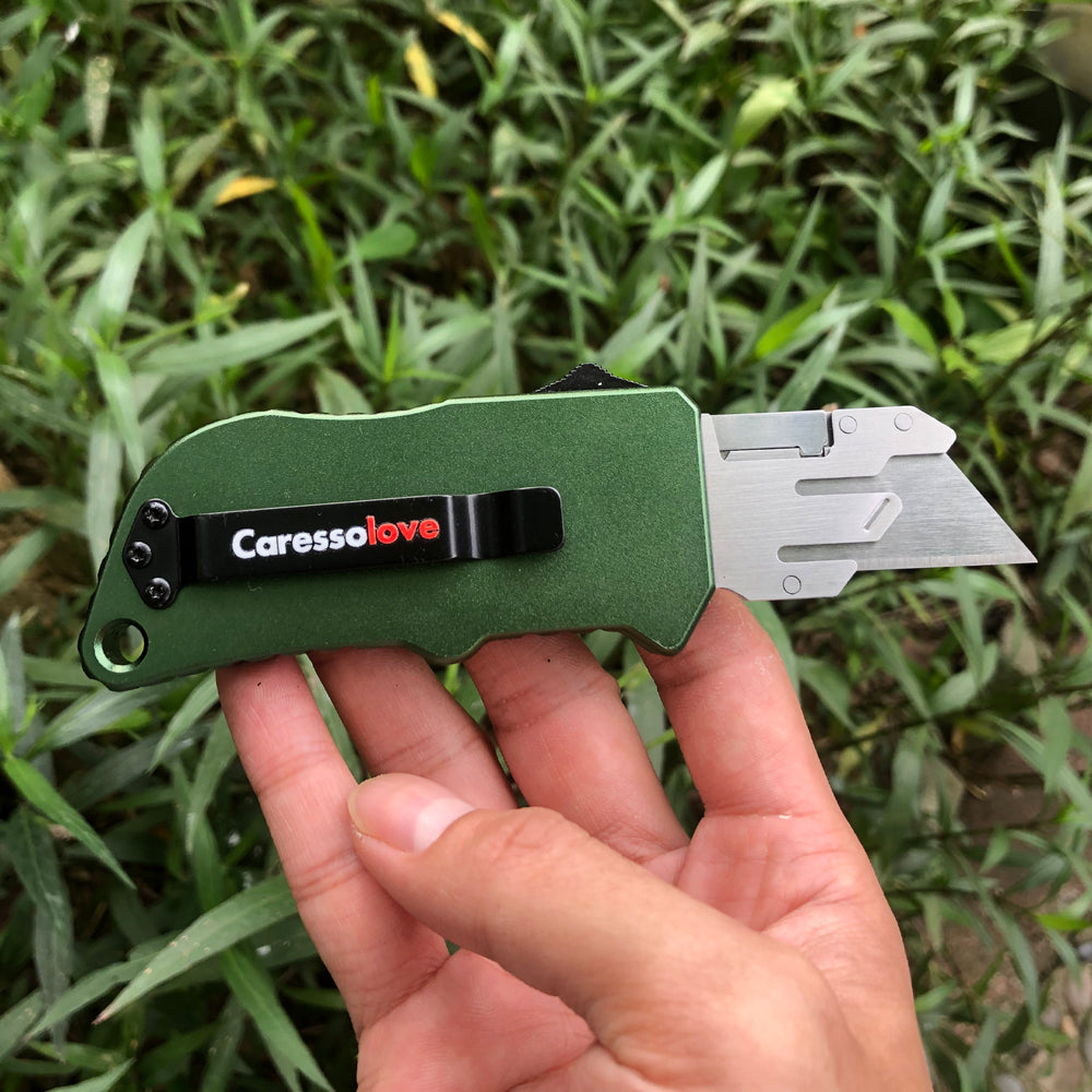 Caressolove Automatic Utility Knife, 2nd Generation Automatic Box Cutter, Auto Razor Blade Cutter