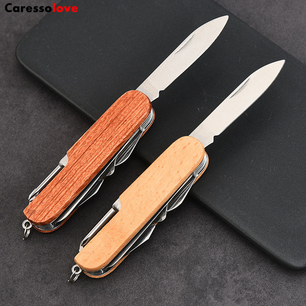 Caressolove 11-in-1 Multi Tool Folding Swiss Knife, With Screwdriver Saw Scissors Opener, Multifunction Pocket Knife Set For Household, Outdoor Camping Hiking Survival Army Knife