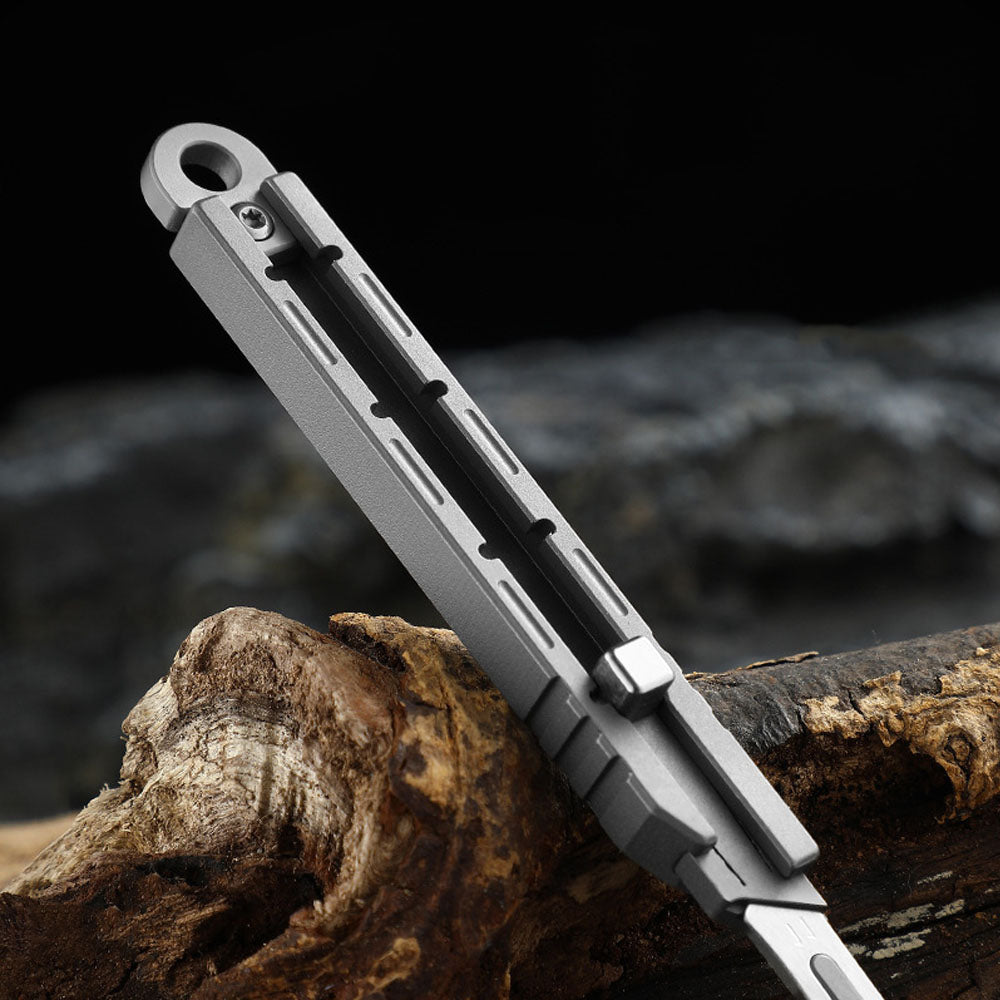 Caressolove Titanium Alloy Utility Knife,Retractable Utility Knife With,Box Cutter For Carton, Cardboard And Box