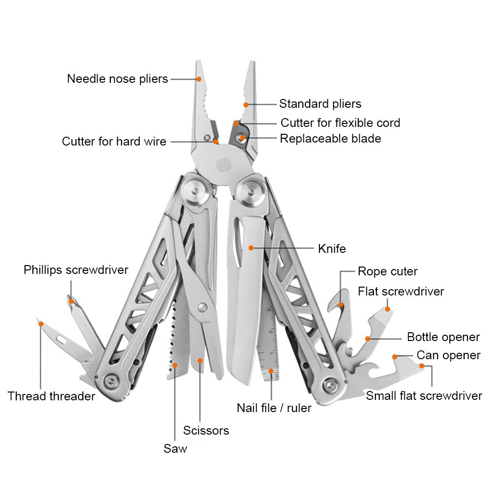 Multifunctional Foldable Pliers EDC Folding Knife Multitool Scissors Saw Clamp Outdoor Multi Purpose Survival Tools Pliers Cutting Knife