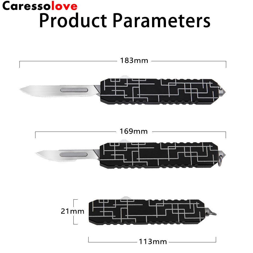 Caressolove Aluminum Alloy Pocket Knife,Good For Camping Survival Indoor And Outdoor Activities, Easy-To-Carry