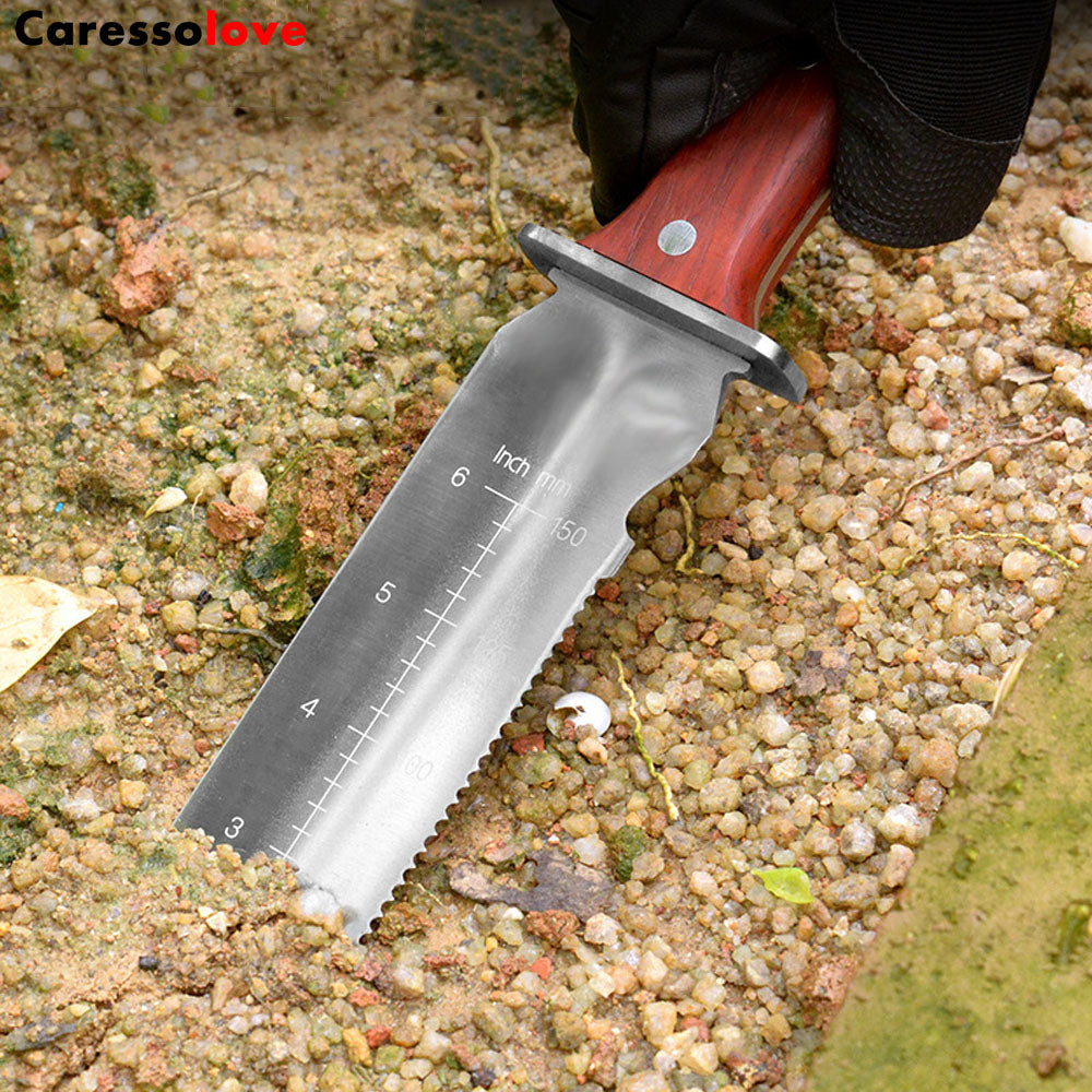 Caressolove Garden Knife Garden Tools With Sheath For Weeding, Digging, Cutting And Planting, Full-Tang Wood Handle.