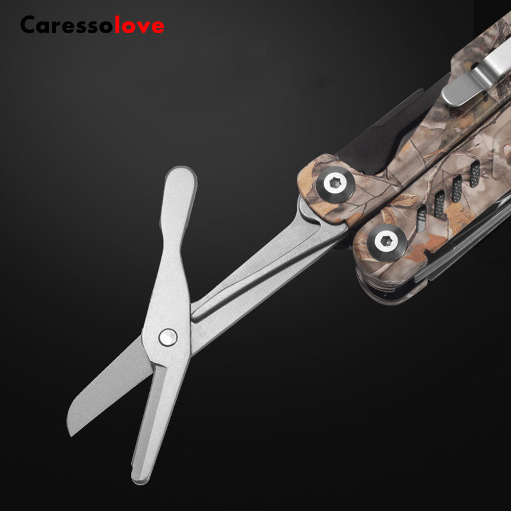 Caressolove Multifunctional Pliers Outdoor Folding Needle Nose Pliers Stainless Steel Multifunctional Tool Pliers With Nylon Sheath