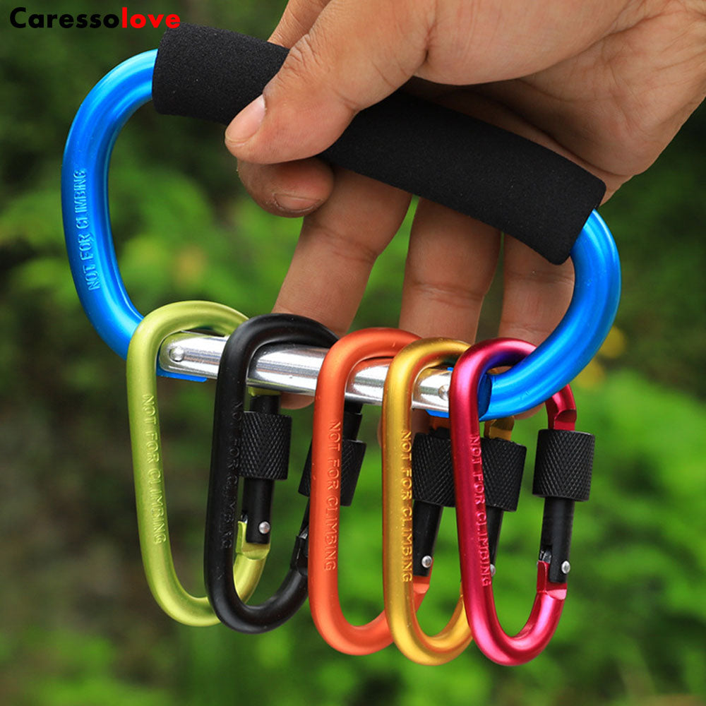 Careolove 8PCS Screwgate Locking Carabiner Clip, Aluminum D Ring Shape Professional Rock Climbing Carabiner Screw Lock, For Hiking Camping Fishing And Outdoor Use