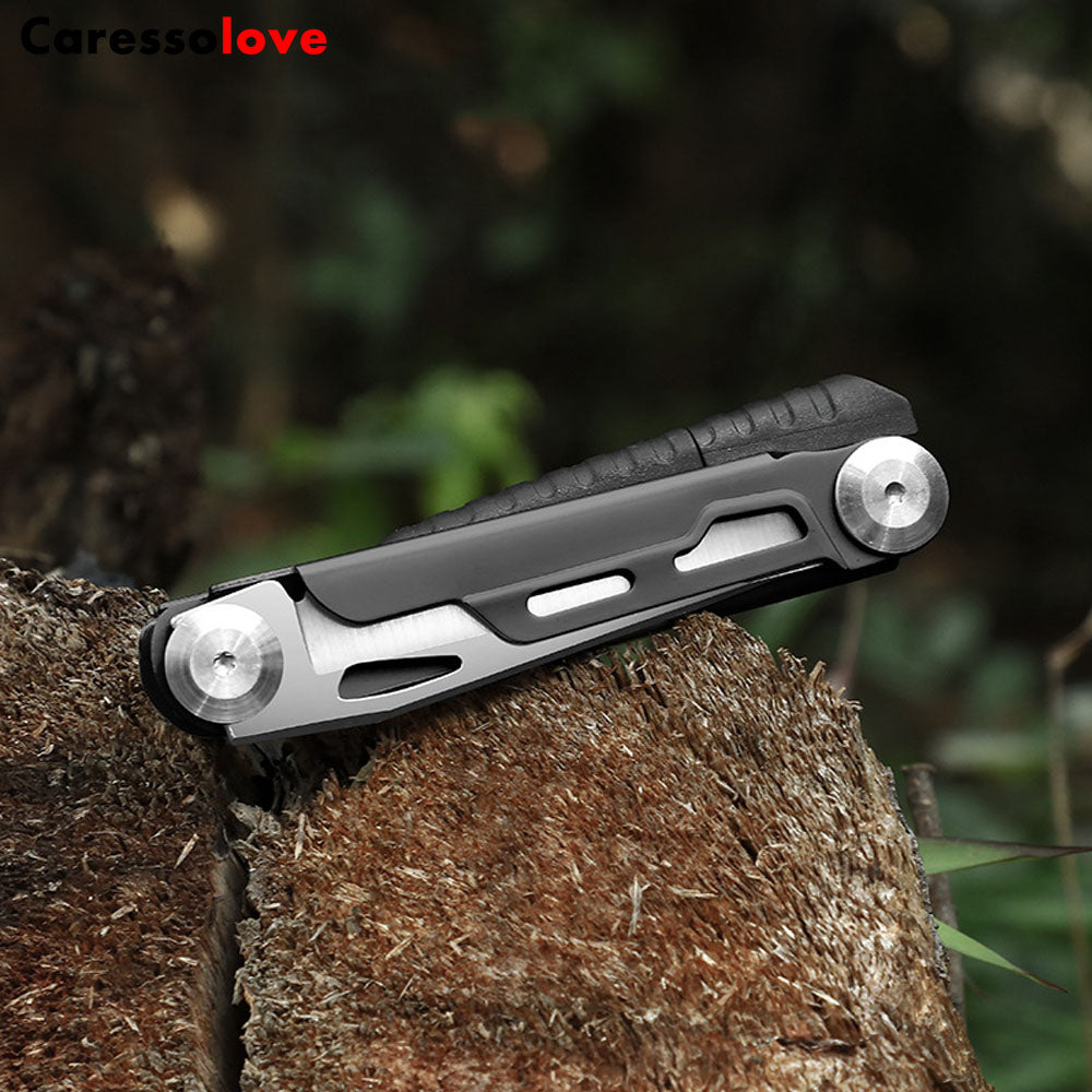 Caressolove Multi Tool Pocket Knife, 8-In-1 Folding Knife, Survival Camping Knife With Fire Starter