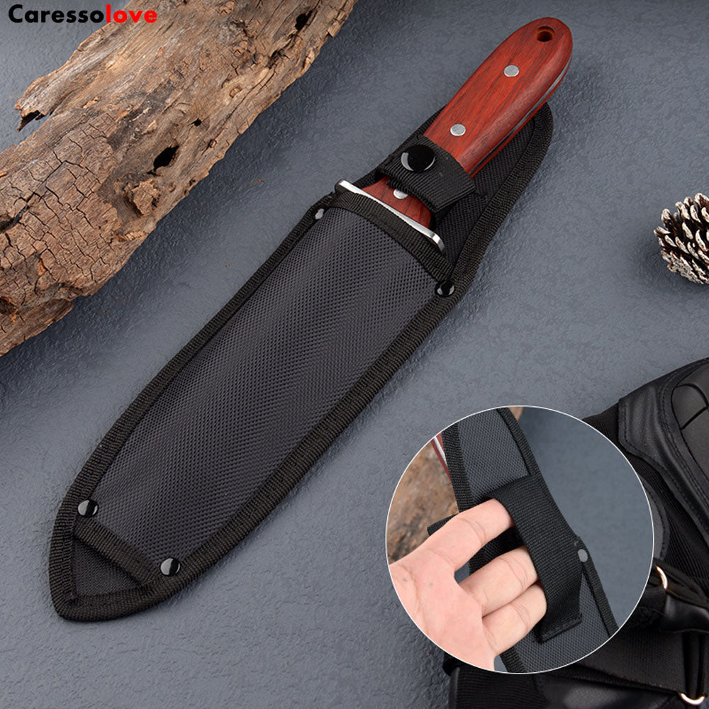 Caressolove Garden Knife Garden Tools With Sheath For Weeding, Digging, Cutting And Planting, Full-Tang Wood Handle.