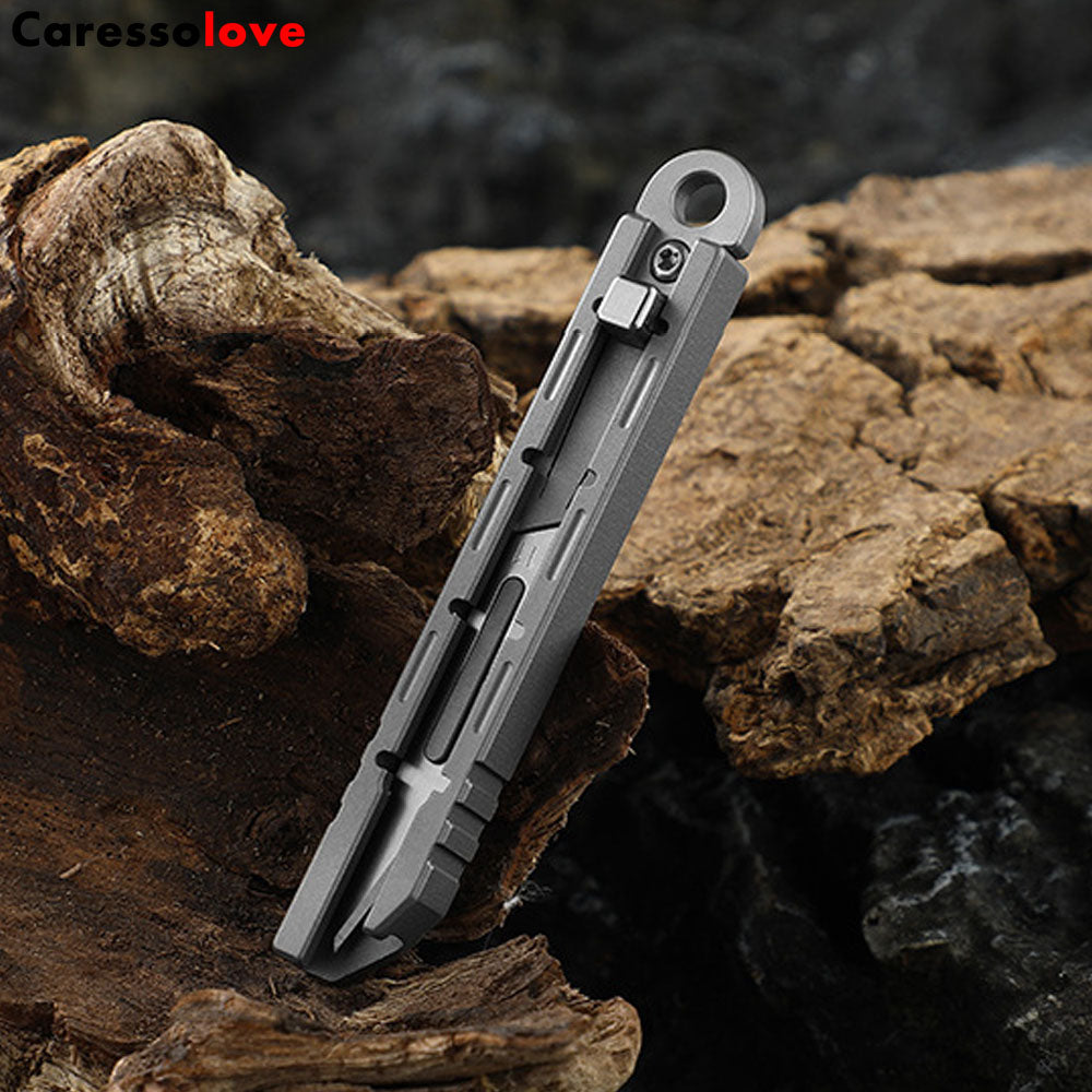 Caressolove Titanium Alloy Utility Knife,Retractable Utility Knife With,Box Cutter For Carton, Cardboard And Box