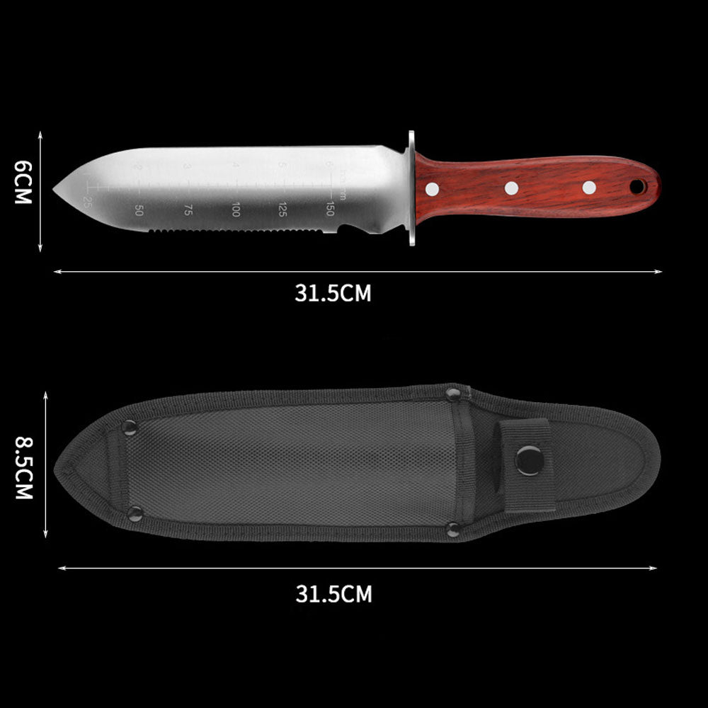 Caressolove Garden Knife Garden Tools With Sheath For Weeding, Digging, Cutting And Planting, Full-Tang Wood Handle.