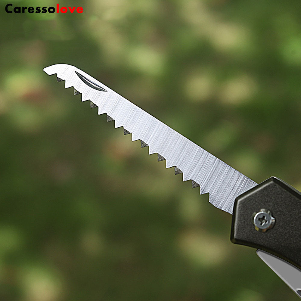 Caressolove 14-in-1 Outdoor Multi Tools Swiss Knife, Keychain Multitool Folding Knife Bottle Opener Scissors Saw, Portable Military tactical Foldable Pocket Knife For Camping Hiking