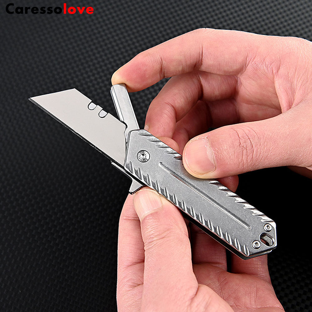 Stainless Steel Art Knife,Quick Change Blade Mechanism,With 10 Pcs Stainless Steel Blade