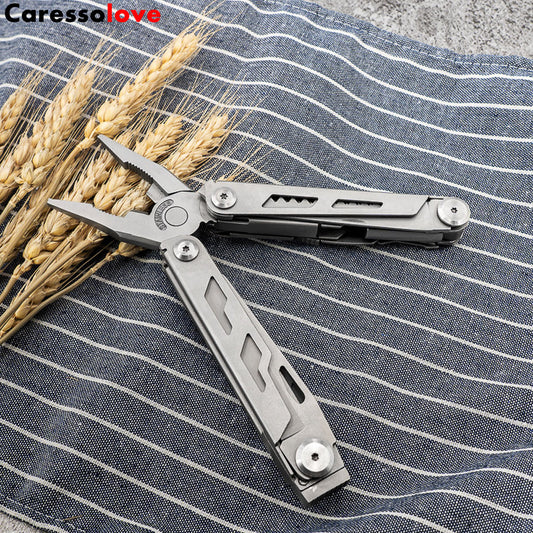 Caressolove EDC Outdoor Survival Gear Multi Tool Pliers, 14-In-1 Stainless Steel Multitool Tactical Knives For Men, Multifunctional Pincers For Camping Travel Hiking