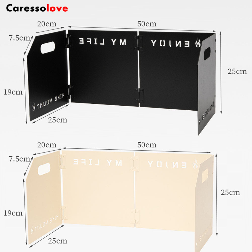 Caressolove Stove Windscreen Folding Camping Stove Windshield 4 Plates Travel Camping Windscreen Burning Protection Wind Screen for Outdoor BBQ Stove