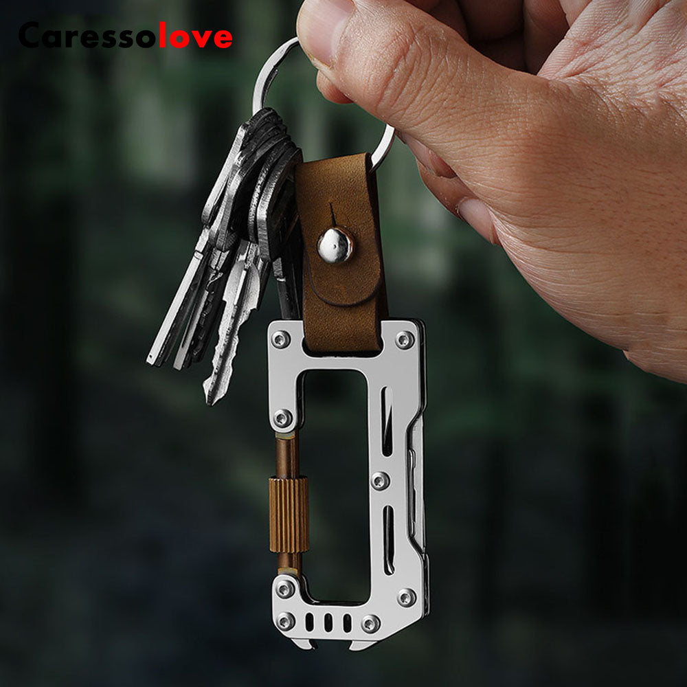 Caressolove Carabiner Exacto Knife, Stainless Steel Emergency Scalpel, Keychain Replaceable Blade Utility Knife, Outdoor EDC Gear Survival Folding Pocket Knives
