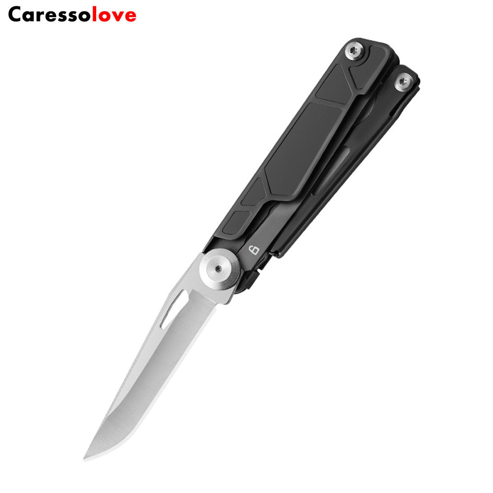 Caressolove Folding Pocket Knife,5-in-1 Stainless Steel Multitool Knife,Survival Tools With Scissors,For Camping, Hiking, Survival
