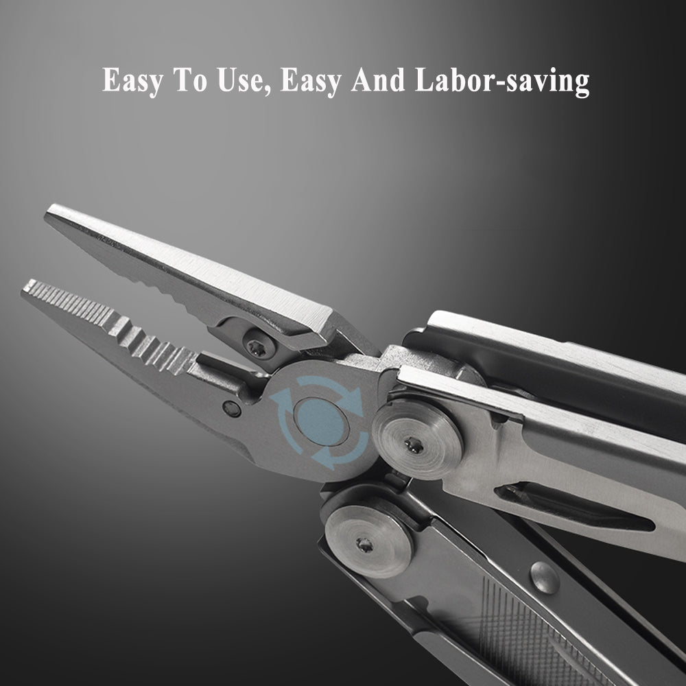 Caressolove 440A Steel Multitool Pliers,Premium Portable Multi Tool,Multipurpose Tool with Saw, Pocket Knife, Wire Stripper & More - Small Tools,Apply to Survival Camping