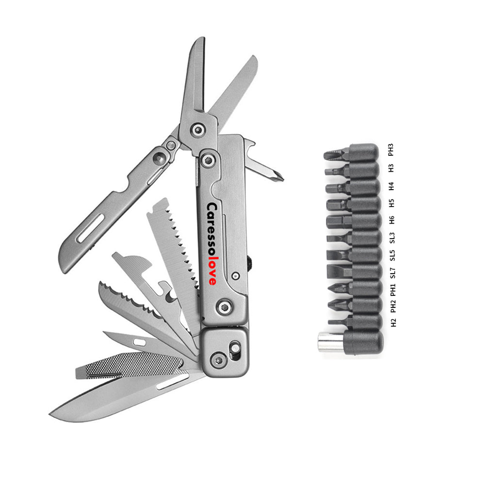Caressolove Detachable Multitool Folding Knife 440 Steel Multifunctional Pocket Knife Cutter Survival Camping Emergency Tools