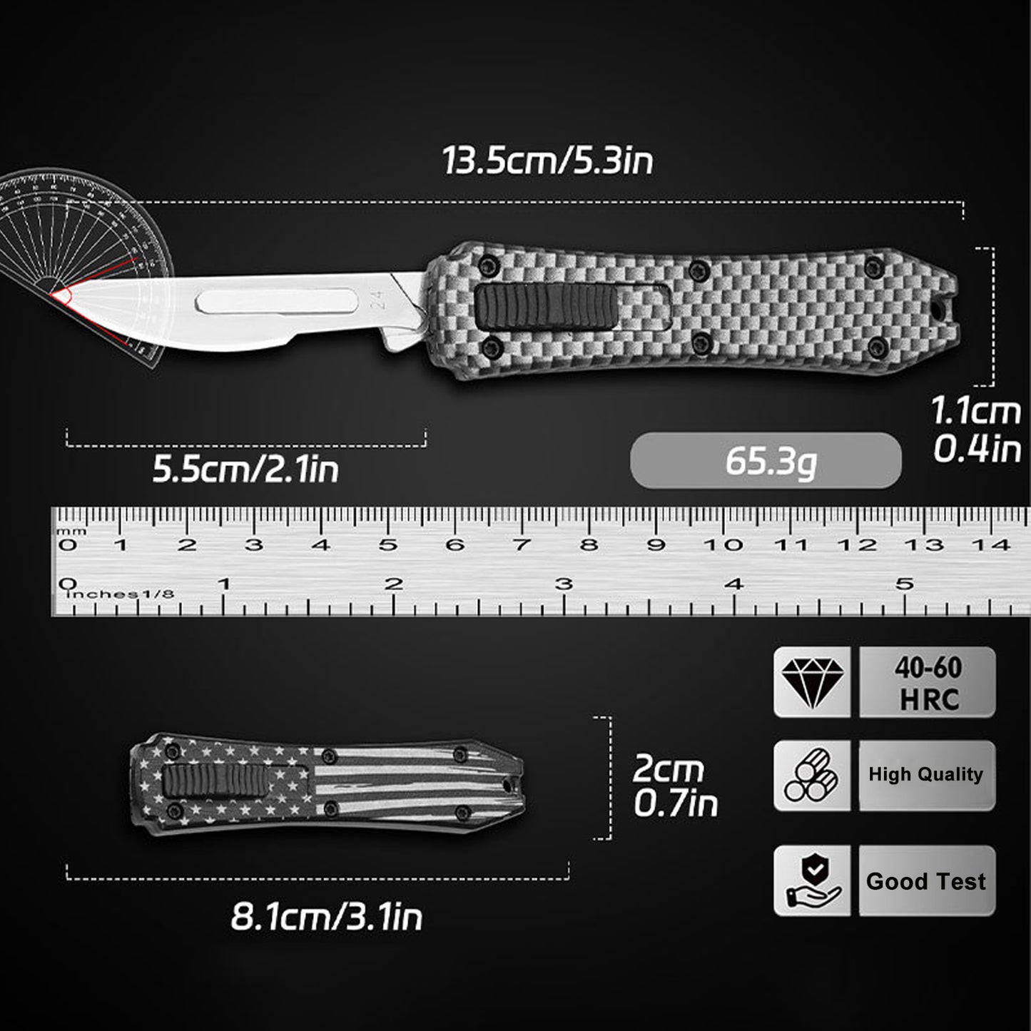 Caressolove Automatic Utility Knife, Auto Box Cutter with 10PCS Scalpel Blades, Retractable Razor Blades Pocket Knife