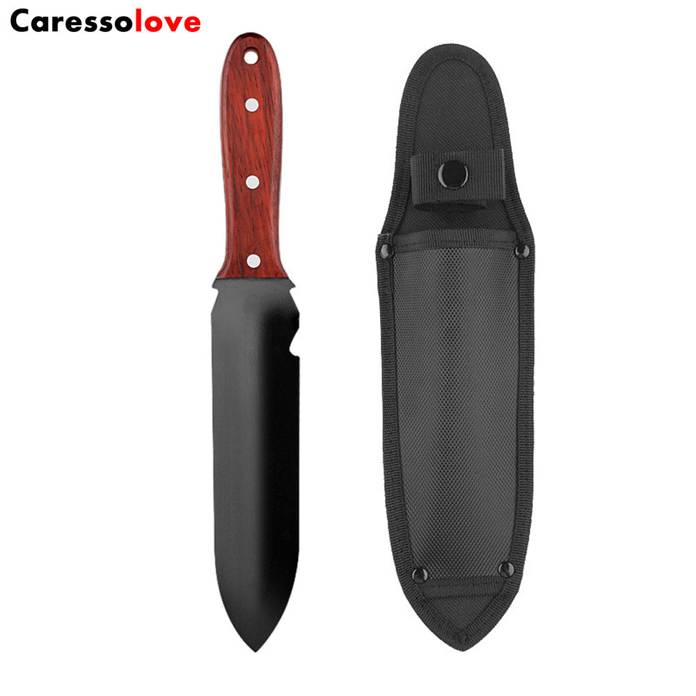Caressolove Garden Knife Garden Tools With Sheath For Weeding, Digging, Cutting And Planting, Full-Tang Wood Handle.