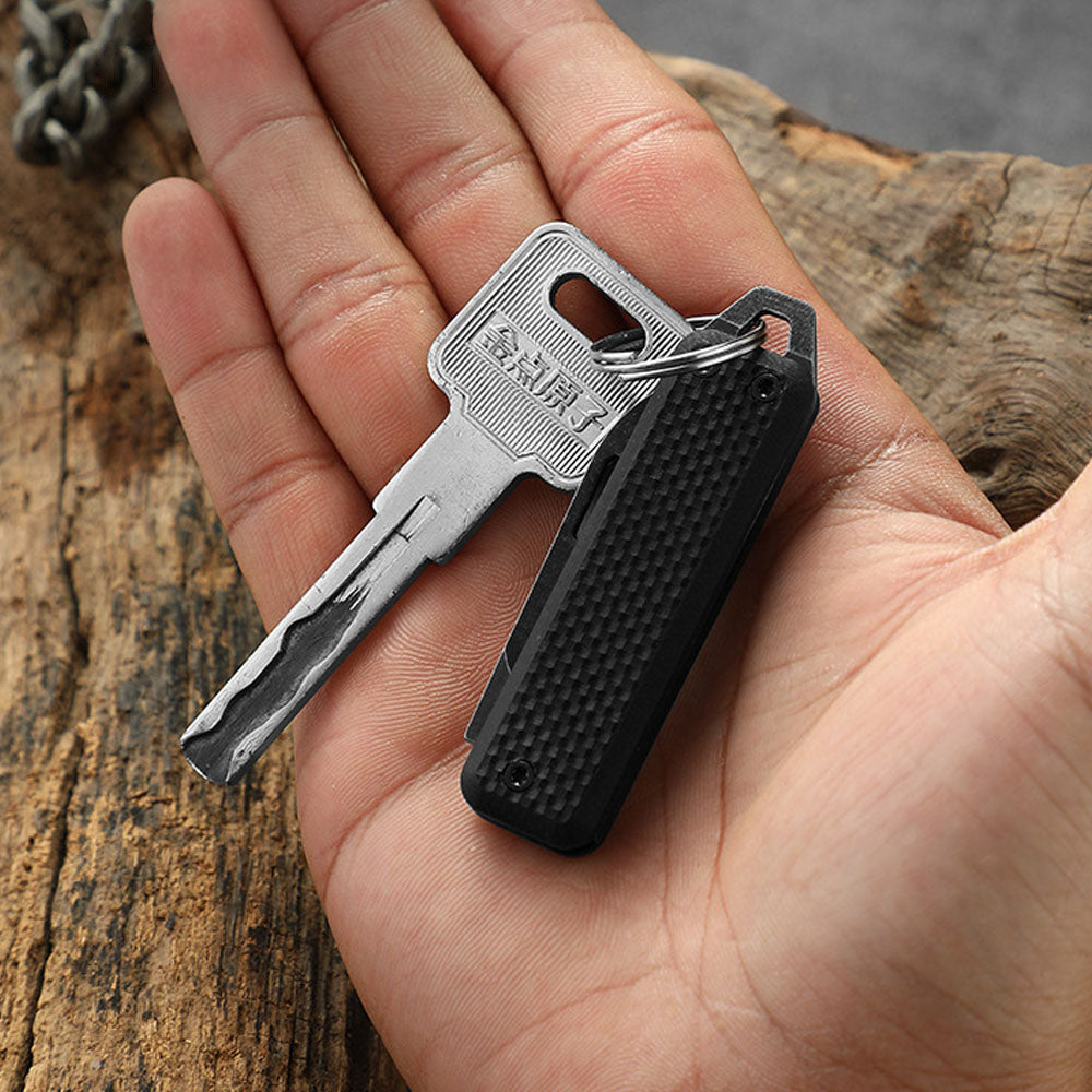 Caressolove G10 Small Pocket Knife For Men, Extremely Sharp D2 Steel Keychain EDC Blade, Multifunction Mini Package Opener Little Knife, Portable Lightweight Folding Tiny Pocketknife