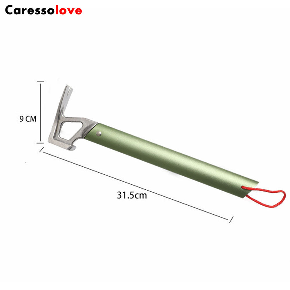 Caressolove Stainless Steel Camping Tent Hammer, Lightweight Camping Tent Hammer With Nail Puller & Aluminum Handle Ultralight Handle Suitable For Any Camping Site