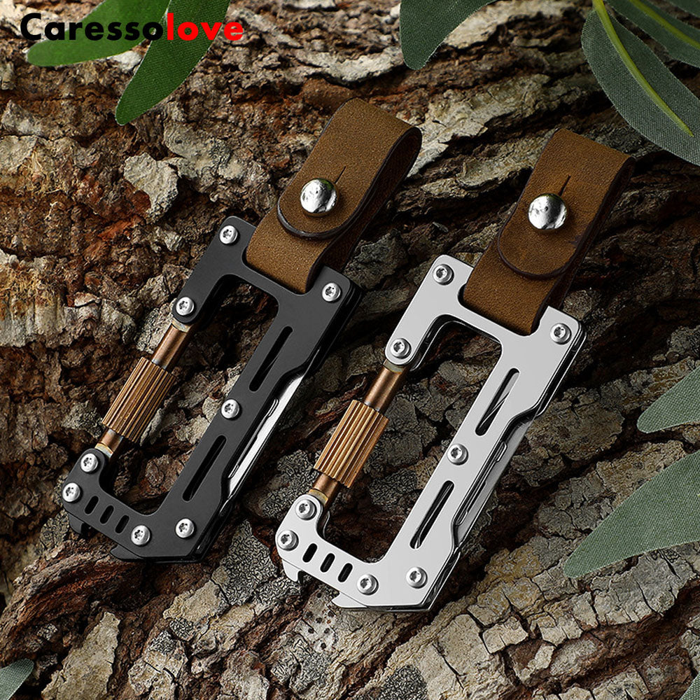 Caressolove Carabiner Exacto Knife, Stainless Steel Emergency Scalpel, Keychain Replaceable Blade Utility Knife, Outdoor EDC Gear Survival Folding Pocket Knives