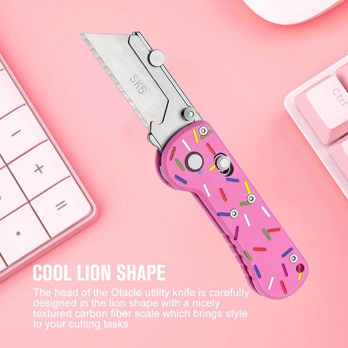 Pink Folding Utility Knife