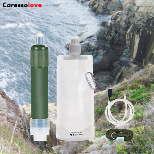 Gravity Water Filter Straw Ultralight Versatile Hiker Water Filter, Portable Water Purifier With Ultrafiltration Membrane Emergency Preparation Equipment For Camping, 0.01 Micron Ultra Filte