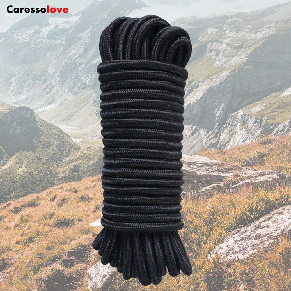Caressolove Outdoor 15 Core Patio Umbrella Cord Line Nylon Rope 33 ft, Outdoor Camping Multi-purpose Auxiliary Rope, Woven Nylon Fastening Rope For Household And Outdoor Must Have (0.24'' Diameter)