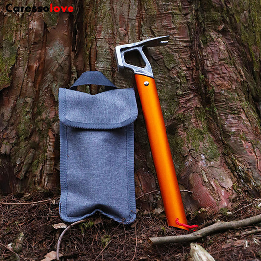 Caressolove Stainless Steel Camping Tent Hammer, Lightweight Camping Tent Hammer With Nail Puller & Aluminum Handle Ultralight Handle Suitable For Any Camping Site