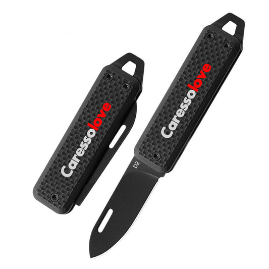 Caressolove G10 Small Pocket Knife For Men, Extremely Sharp D2 Steel Keychain EDC Blade, Multifunction Mini Package Opener Little Knife, Portable Lightweight Folding Tiny Pocketknife
