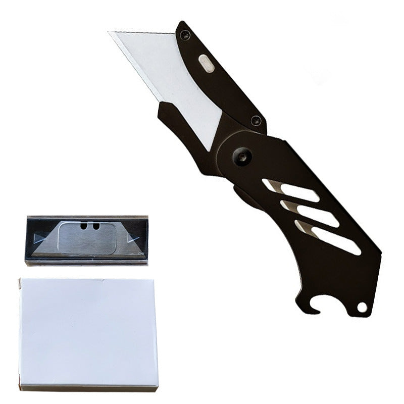 Caressolove 420 Steel Folding Utility Knife Portable Foldable Paper Box Cutter EDC Tools Pocket Knife Heavy Duty Work Knife