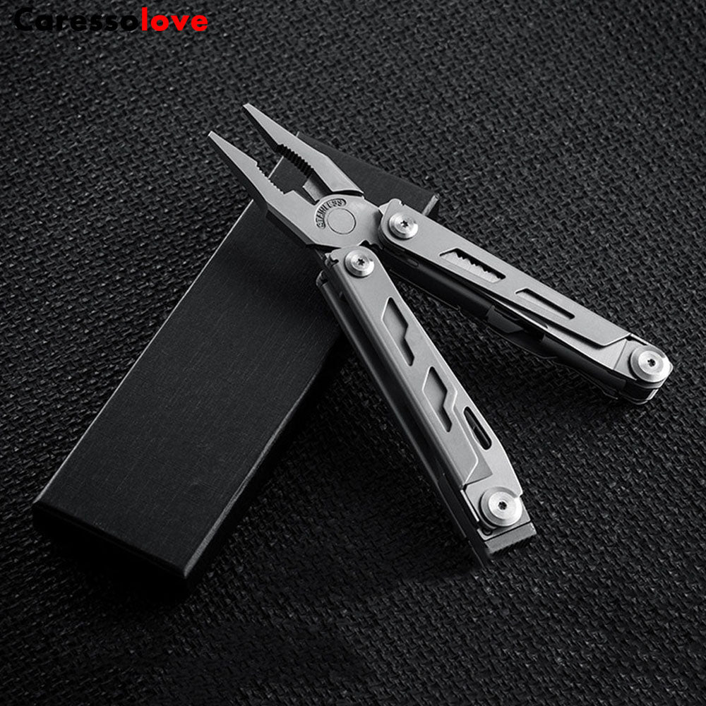 Caressolove EDC Outdoor Survival Gear Multi Tool Pliers, 14-In-1 Stainless Steel Multitool Tactical Knives For Men, Multifunctional  Pincers For Camping Travel Hiking