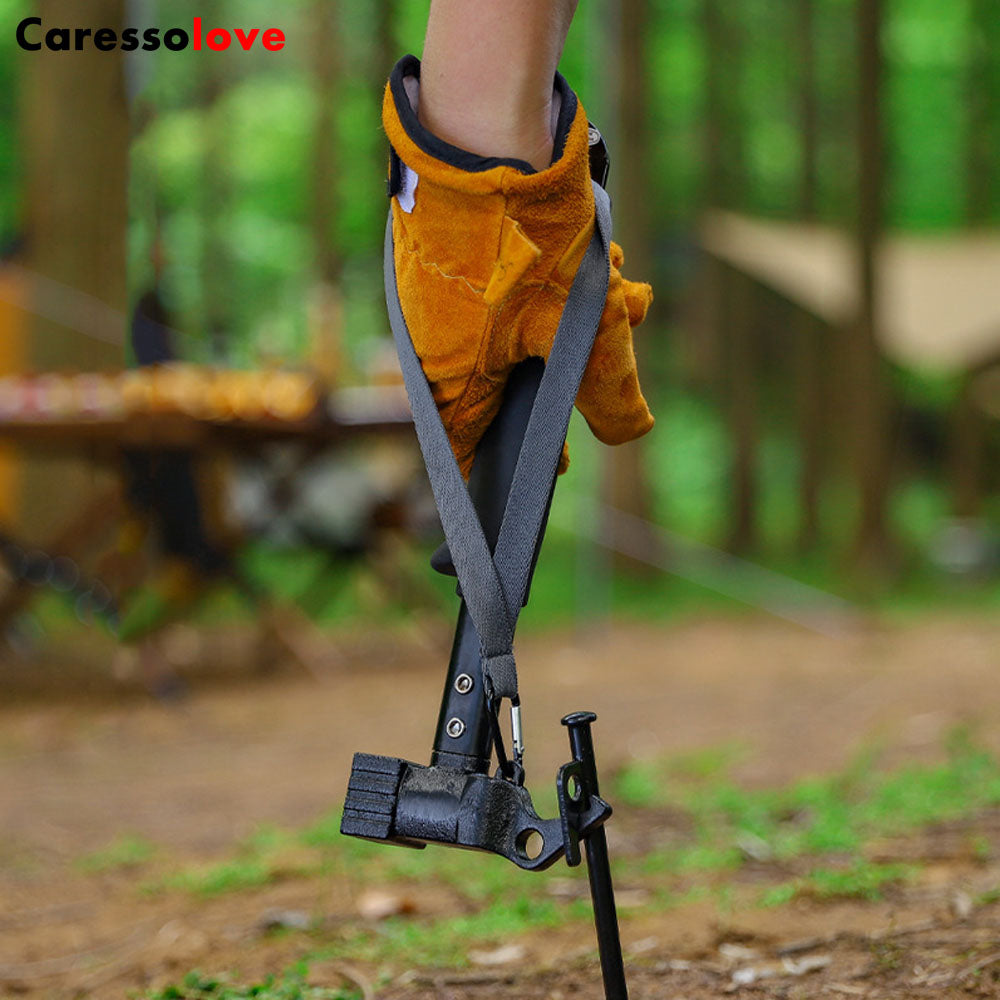 Caressolove Camping Tent Stake Hammer With Tent Stake Remover - Rubber Covered Handle & Holding Strap