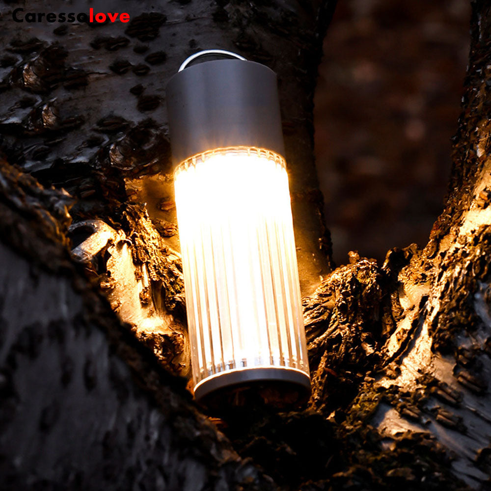 Caressolove LED Camping Light Rechargeable Retro Warm Camping Light Power Outage Emergency Lighting