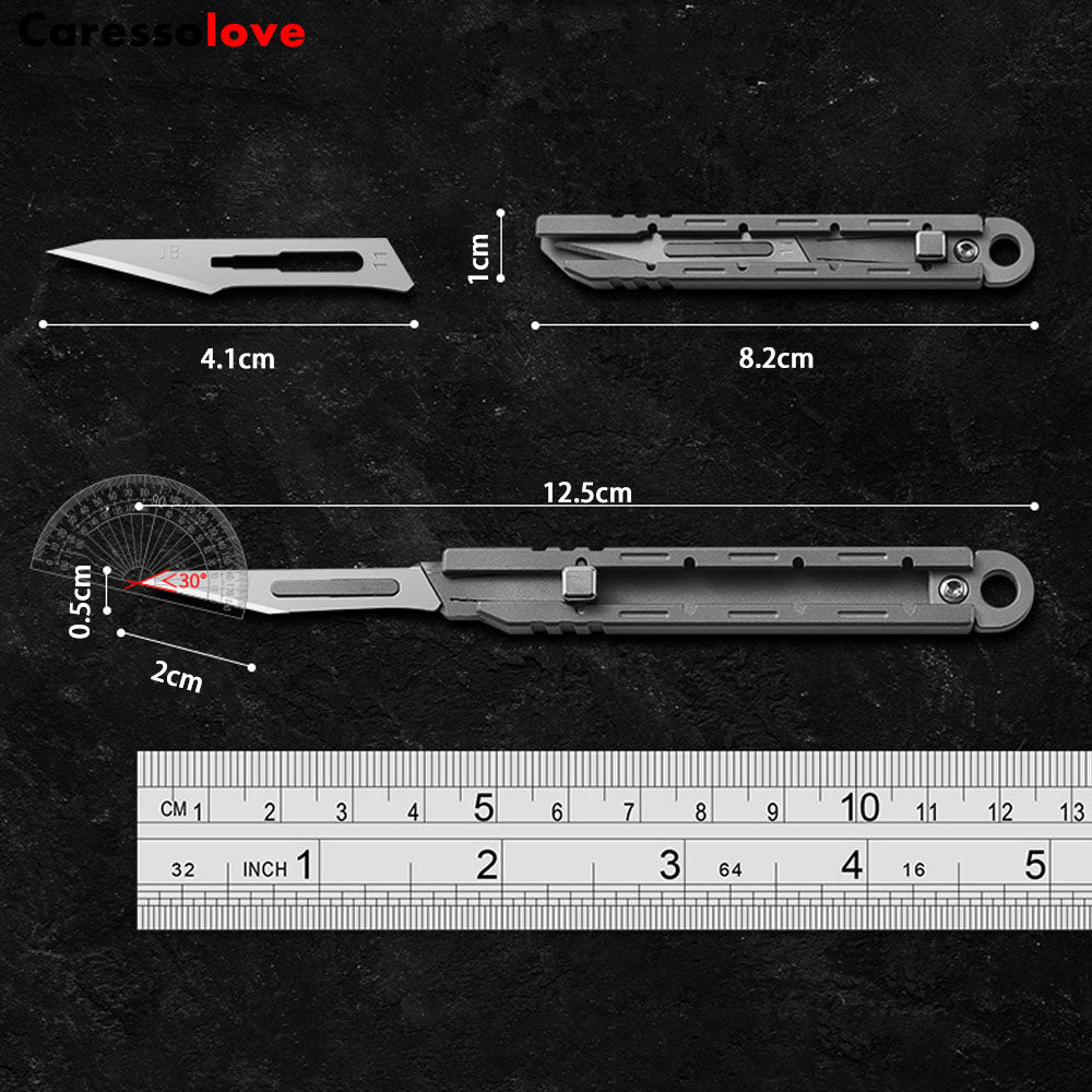 Caressolove Titanium Alloy Utility Knife,Retractable Utility Knife With,Box Cutter For Carton, Cardboard And Box