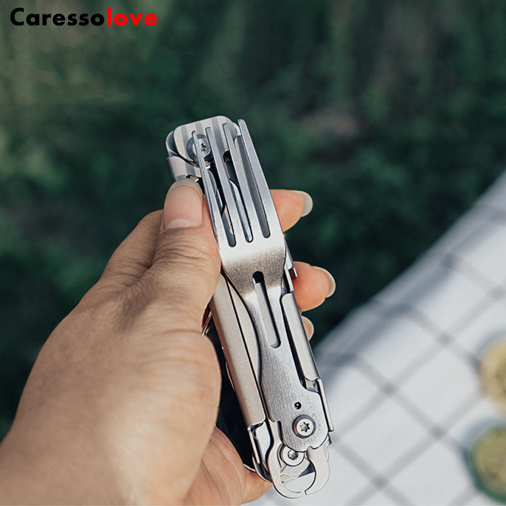 Caressolove Folding Camping Knife Multifunctional Camping Gear Must Haves Tableware Foldable Spork Opener Outdoor Survival Essentials