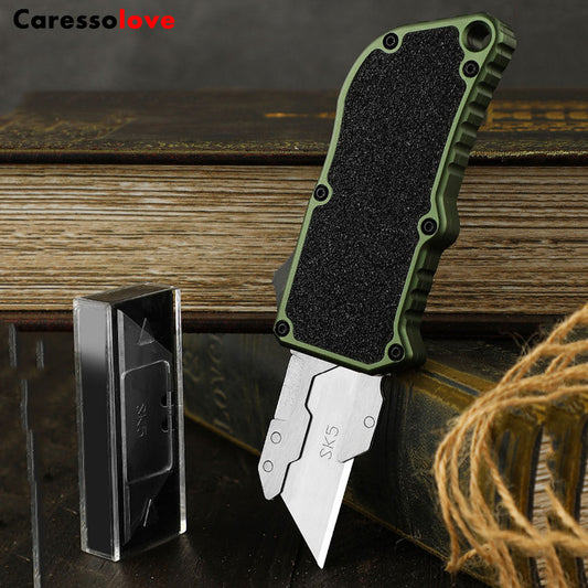 Portable Folding Scalpel Small Keychain Pocket Utility Knife For Men Mini  Foldable Exacto Knives With 10pcs Replaceable Blades