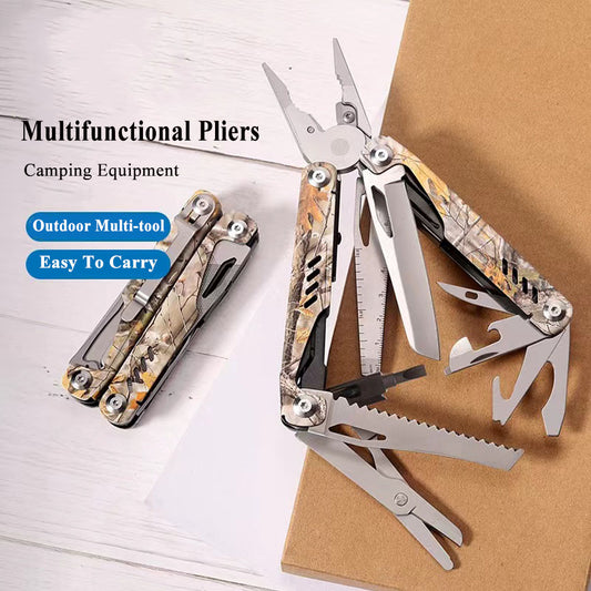Caressolove Multifunctional Pliers Outdoor Folding Needle Nose Pliers Stainless Steel Multifunctional Tool Pliers With Nylon Sheath