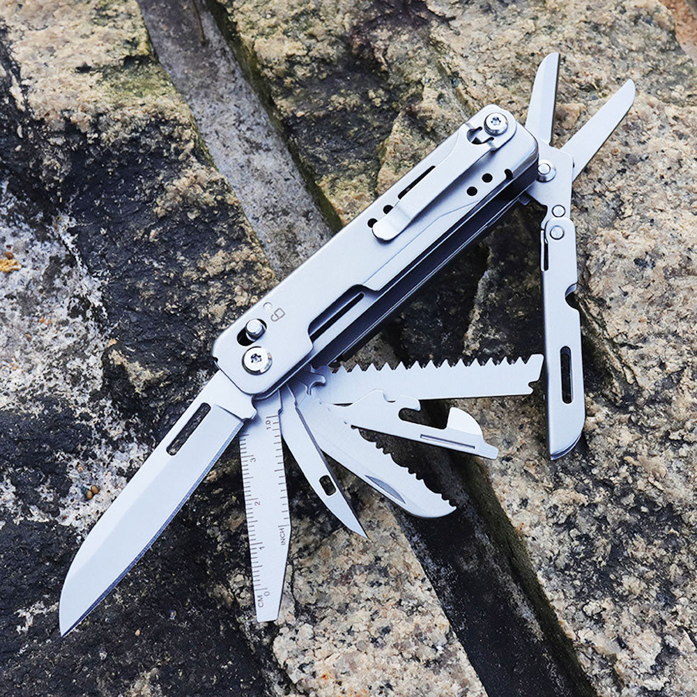 Caressolove Detachable Multitool Folding Knife 440 Steel Multifunctional Pocket Knife Cutter Survival Camping Emergency Tools