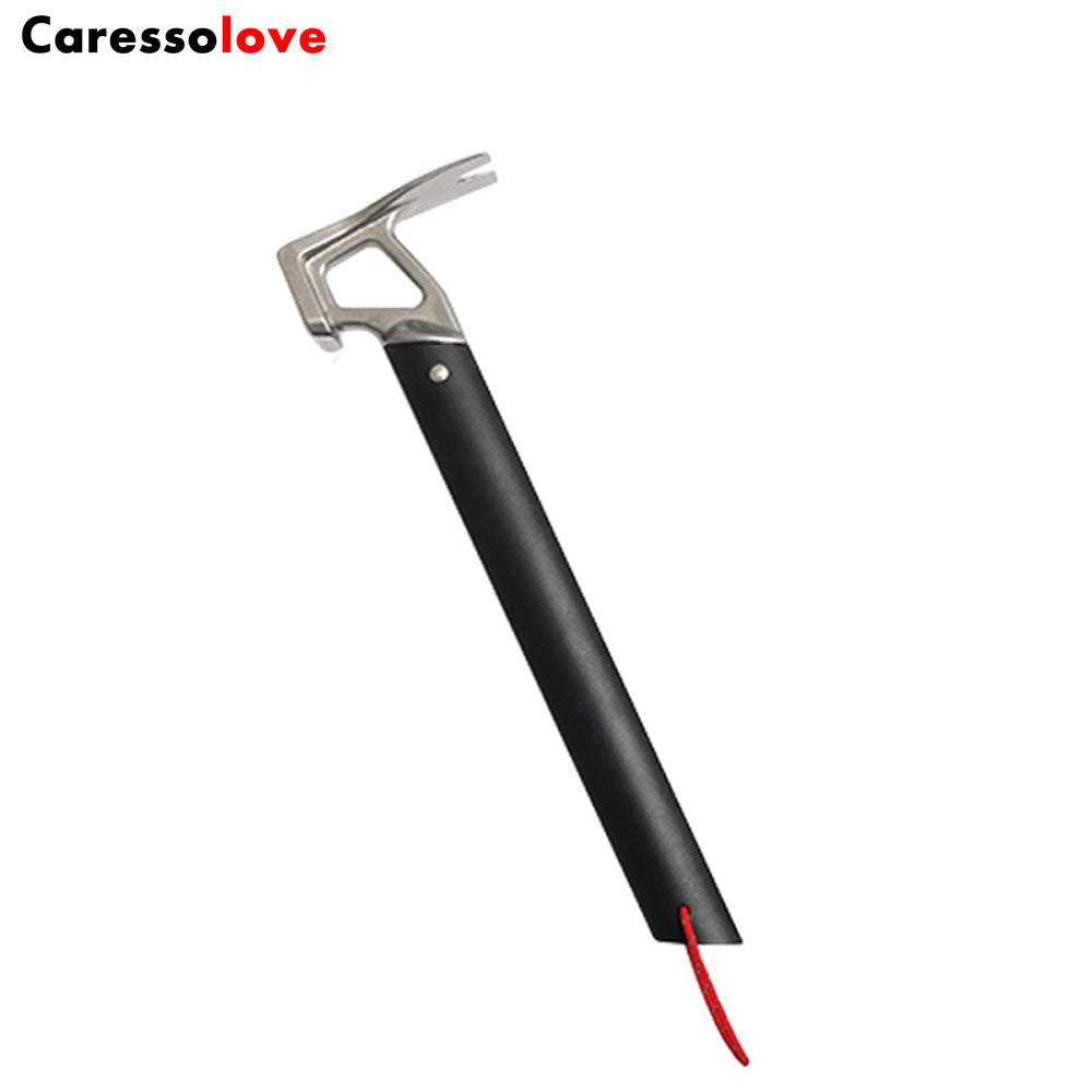 Caressolove Stainless Steel Camping Tent Hammer, Lightweight Camping Tent Hammer With Nail Puller & Aluminum Handle Ultralight Handle Suitable For Any Camping Site