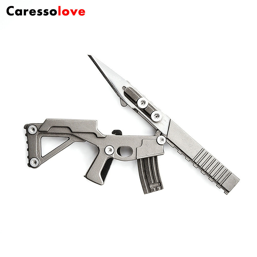 Caressolove Outdoor Multifunctional Gun Scalpel Folding Knife Stainless Steel Multi-purpose Combination Tool