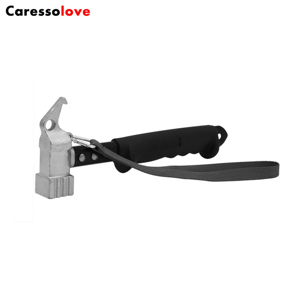Caressolove Camping Tent Stake Hammer With Tent Stake Remover - Rubber Covered Handle & Holding Strap