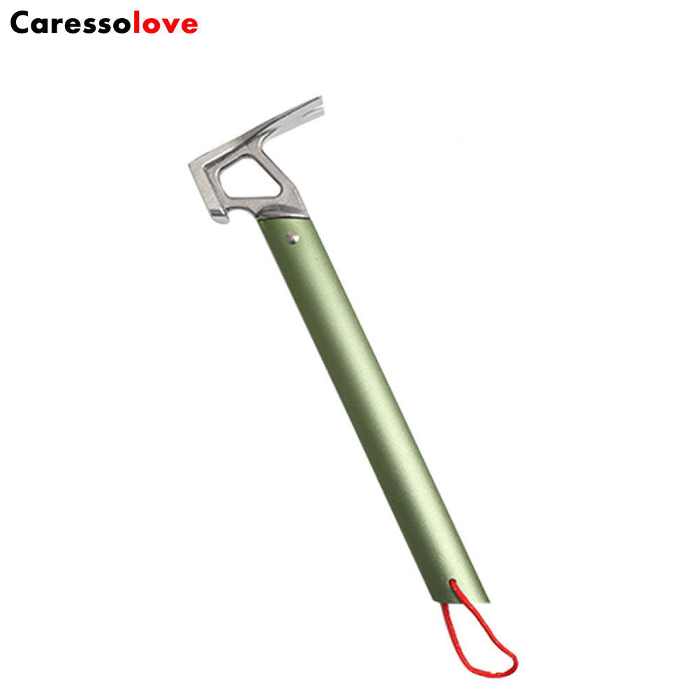 Caressolove Stainless Steel Camping Tent Hammer, Lightweight Camping Tent Hammer With Nail Puller & Aluminum Handle Ultralight Handle Suitable For Any Camping Site