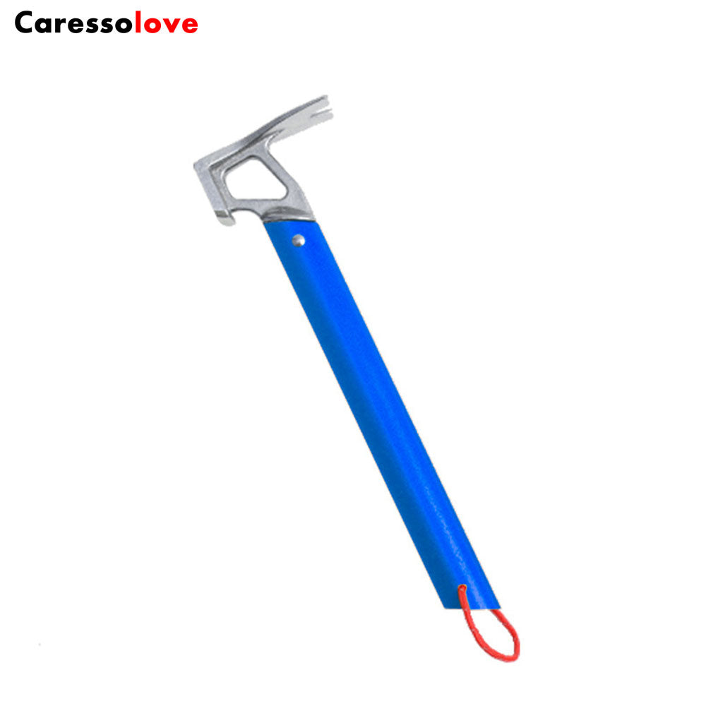 Caressolove Stainless Steel Camping Tent Hammer, Lightweight Camping Tent Hammer With Nail Puller & Aluminum Handle Ultralight Handle Suitable For Any Camping Site